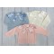 Pink , blue and white bow cardigan