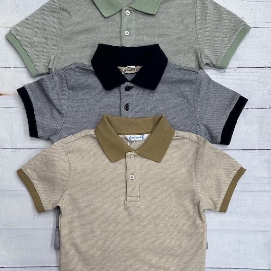 Mayoral Polo tops. Green, navy and camel