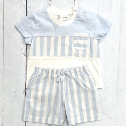 TUTTO PICCOLO ROUND NECK CANDY STRIPE SHORT SET. TUTTO PICCOLO ROUND NECK CANDY STRIPE SHORT SET.
