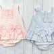 LOR MIRAL PINK AND BLUE GINGHAM DETAILED DRESS. LOR MIRAL PINK AND BLUE GINGHAM DETAILED DRESS.
