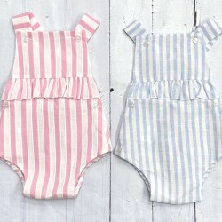 Lor Miral Girl candy stripe dungarees Lor Miral Girl candy stripe dungarees