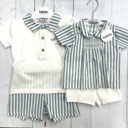 BABIDU Girl SMOCK BLUE AND WHITE OLDER GIRL DRESS  BABIDU Girl SMOCK BLUE AND WHITE OLDER GIRL DRESS