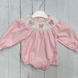 Bow gingham romper Bow gingham romper