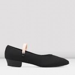 1st Position Black Low Heel Canvas Character Shoe.  1st Position Black Low Heel Canvas Character Shoe.
