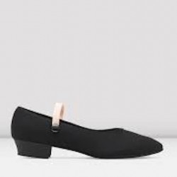 Bloch 0326 Black Low Heel Canvas Character Shoe.  Bloch 0326 Black Low Heel Canvas Character Shoe.