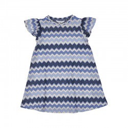 Mayoral Girl indigo knitted zigzag dress Mayoral Girl indigo knitted zigzag dress