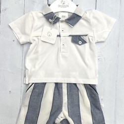 Boy Deolinda  Navy and White Nautical  short set Boy Deolinda  Navy and White Nautical  short set