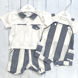 Boy Deolinda  Navy and White Nautical  short set Boy Deolinda  Navy and White Nautical  short set