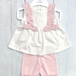 DEOLINDA Girl PINK AND WHITE LEGGING SET DEOLINDA Girl PINK AND WHITE LEGGING SET
