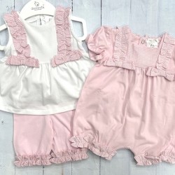 DEOLINDA Girl PINK AND WHITE LEGGING SET