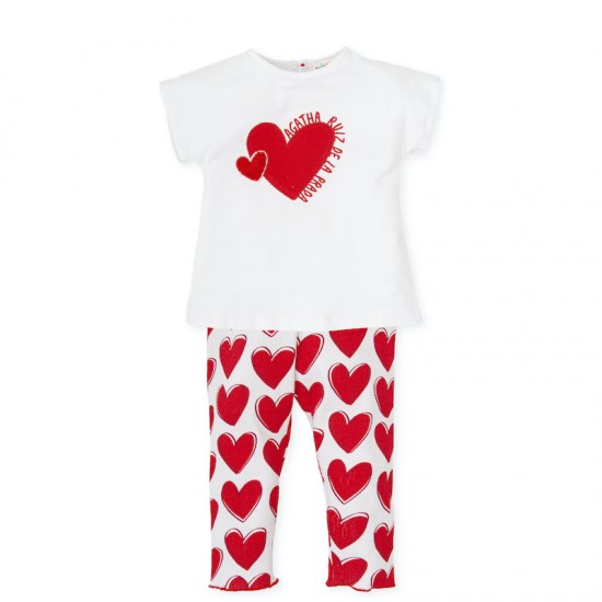 Agatha heart design t-shirt and legging set
