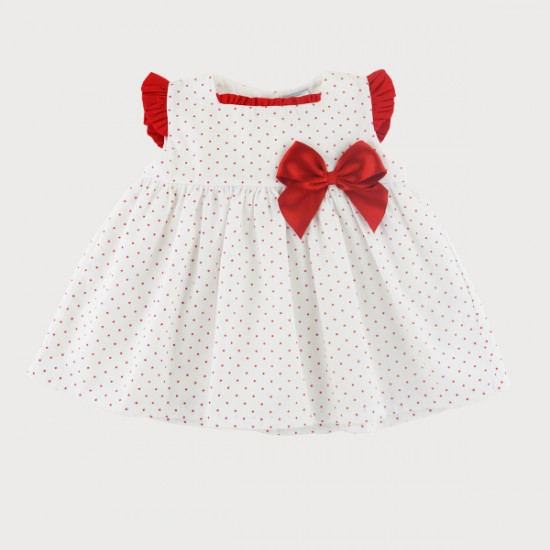 Sardon red and white polka dot dress