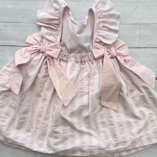 Deolinda pink candy stripe dress