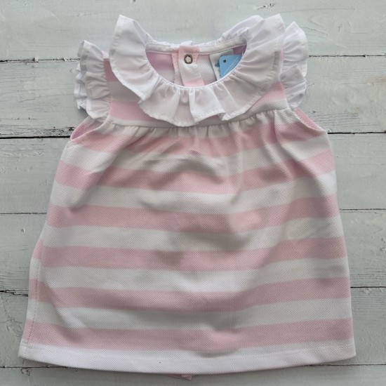 Sardon pink and white candy stripe dress