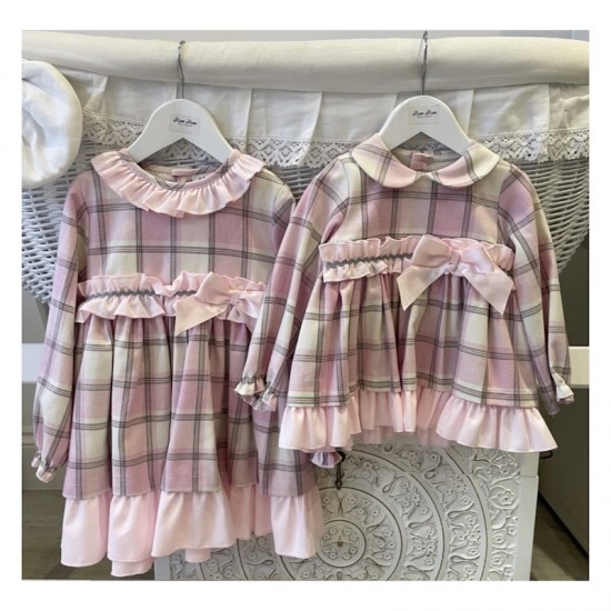 Ceyber Pink checked dress with bow