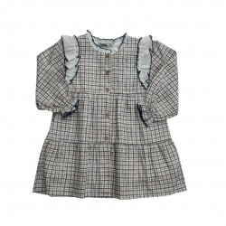 Babidu Gingham Long Sleeved Dress  Babidu Gingham Long Sleeved Dress