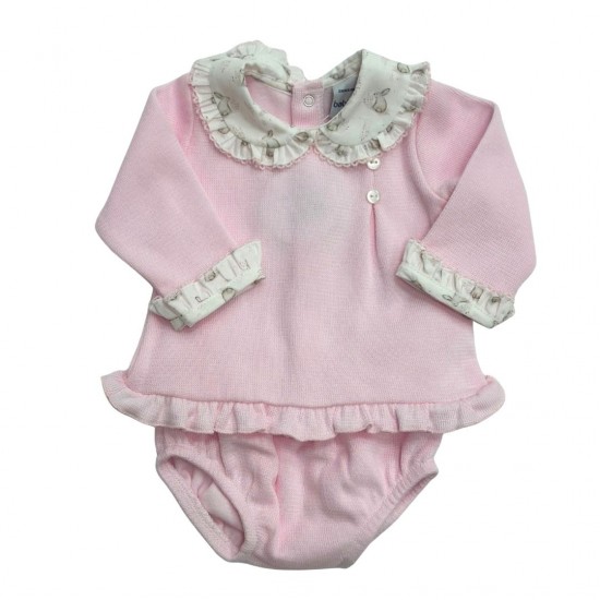 Babidu Girls Knitted Jam Pants Set With Rabbit Pattern