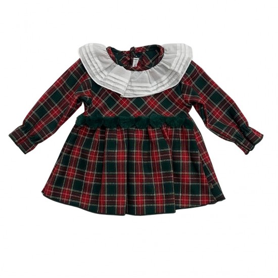 Calamaro Red and Green Tartan Jam Pant Set With Green PomPoms