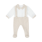 Deolinda beige dungaree style babygrow 