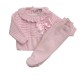 Little Nosh Knitted Footed Two Piece With Bow Little Nosh Knitted Footed Two Piece With Bow