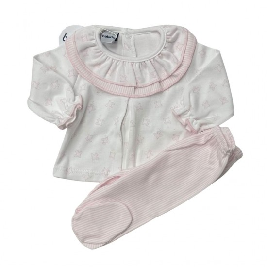 Babidu Girls Printed Top and Footed Leggings Set Babidu Girls Printed Top and Footed Leggings Set