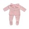 Little Nosh Pink Knitted Footed Set With Frill Collar