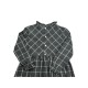 Calamaro Grey and Turquoise Check Frill Detail Dress