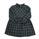 Calamaro Grey and Turquoise Check Frill Detail Dress