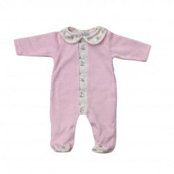 BABIDU KNITTED BABY GROW WITH RABBIT PATTERN - PINK BABIDU KNITTED BABY GROW WITH RABBIT PATTERN - PINK