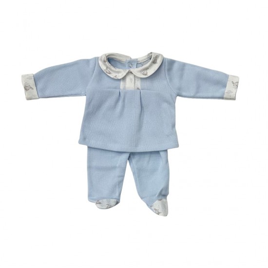 Babidu Boys Knitted Footed Legging Set With Rabbit Detail