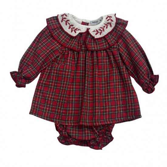 Babidu red tartan dress with briefs
