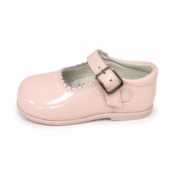 Andanines Pearl Pink Mary Jane Rubber Sole Shoes