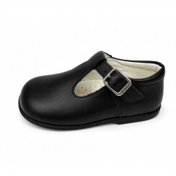 Andanines Navy T-Bar Shoes