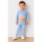 Blues Baby Blue And Tan Knitted Polo Shirt And Trouser Set