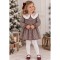 Babidu Brown Checked Dress With Frilled Collar