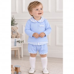 Rapife Blue with gingham detail short set