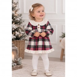 RAPIFE OLDER TARTAN DRESS - CREAM COLLAR - younger style