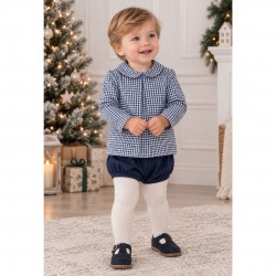 Babidu boy blue checked short set