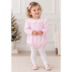 Rapife pink romper with gingham collar 