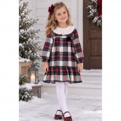 Rapife older tartan dress  - cream collar