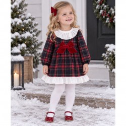 RAPIFE RED TATAN DRES WITH WHITE FRILL COLLAR - younger