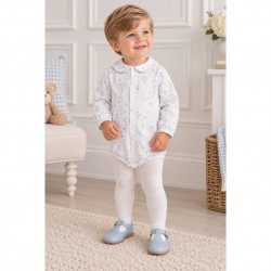 Babidu Cream And Blue Hot Air Balloon Romper