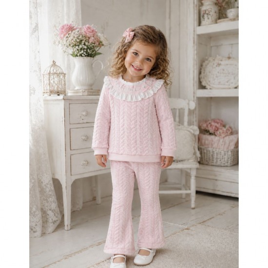 Deolinda pink frilled tracksuit