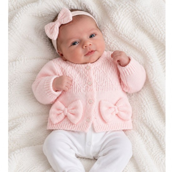 Pink bow cardigan