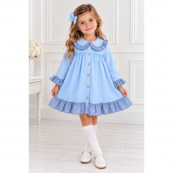 Lor Miral blue dress with gingham detail