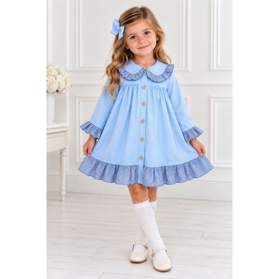Lor Miral blue dress with gingham detail
