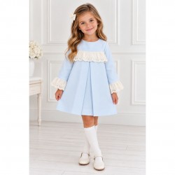 Lor Miral blue dress with cream detail