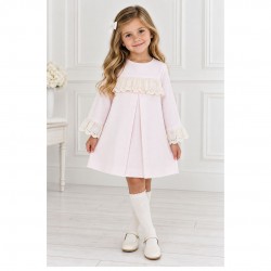 Lor Miral pink dress with cream detail