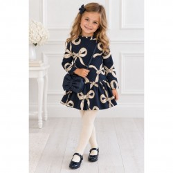 Mayoral Jacquard Knit Dress Navy