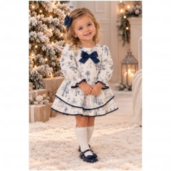 Miranda blue and white print dress younger style